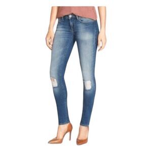 Mavi‎ Serena Jeans Blue Dark Wash Distressed Denim Low Rise Super Skinny 27